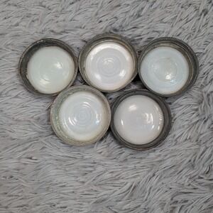 Vintage Ball Mason Zinc Lid With Milk Glass Insert Genuine Cap Canning Lot Of 5